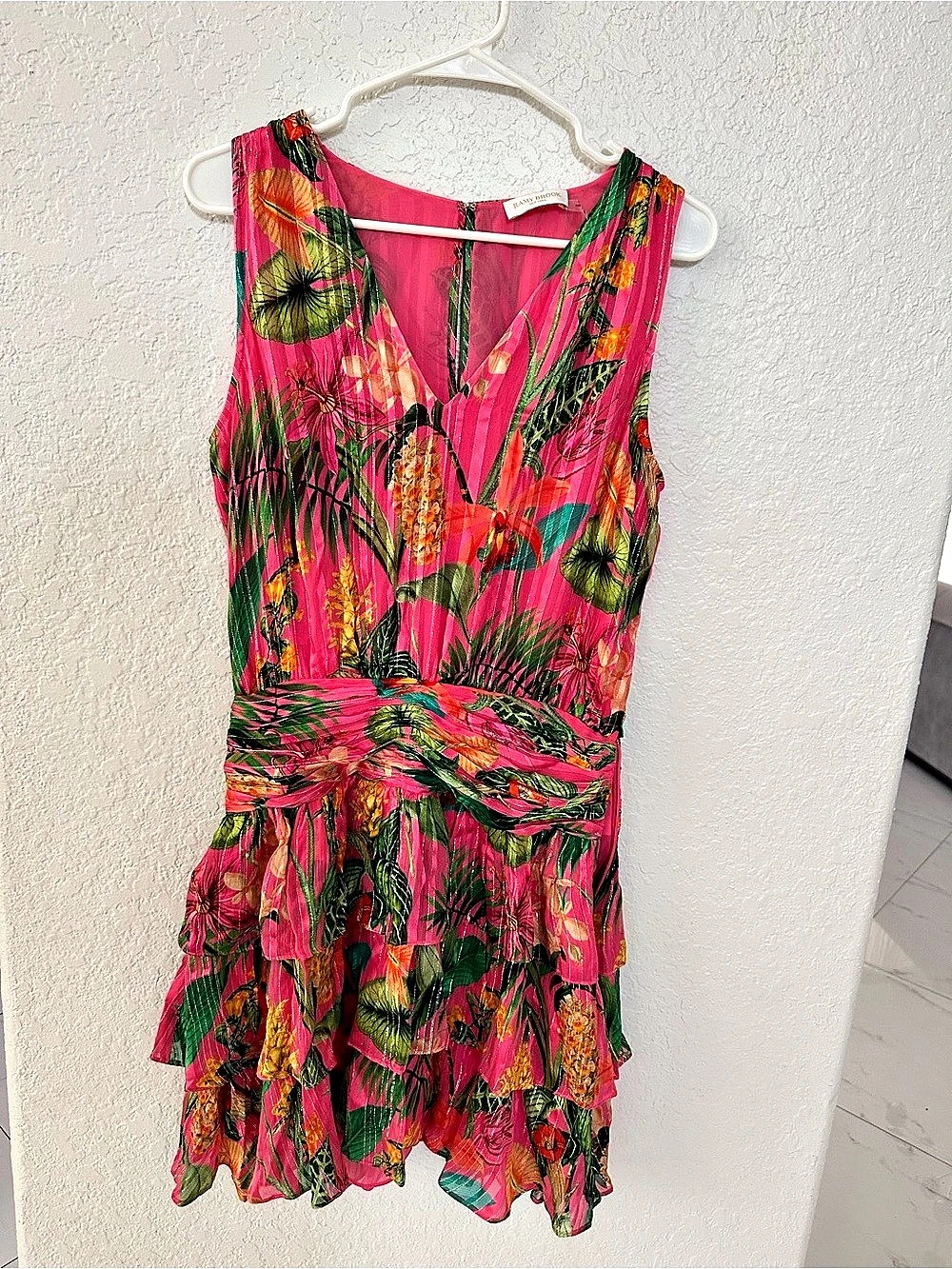 RAMY BROOK Floral Mini Dress in Pink & Green Like New size 4
